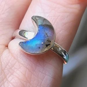 Labradorite Crescent Moon in Sterling Silver